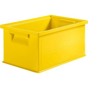 Stapelkasten Serie 14/6-4, aus Polypropylen, mit Griffmulde, Inhalt 2,5 L, gelb Stapelkasten Serie 14/6-4, aus Polypropylen, mit Griffmulde, Inhalt 2,5 L, gelb