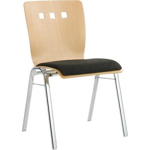 Stapelstuhl 7450, Formsitz, Lordosenstütze, Designerbohrungen, ohne Armlehnen, Bezugsstoff Kashmara, schwarz Stapelstuhl 7450, Formsitz, Lordosenstütze, Designerbohrungen, ohne Armlehnen, Bezugsstoff Kashmara, schwarz