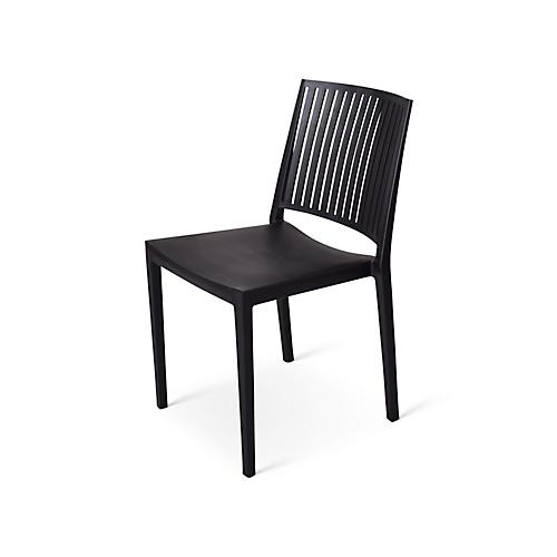 Stapelstuhl Baltimore, stapelbar bis 4 Stück, UV- & wasserbeständig, Sitzhöhe 460 mm, L 560 x B 460 x H 820 mm, Polypropylen, schwarz, 4 Stück