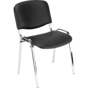 Stapelstuhl ISO Basic, Kunstleder, desinfektionsmittelbeständig, Gestell verchromt Stapelstuhl ISO Basic, Kunstleder, desinfektionsmittelbeständig, Gestell verchromt