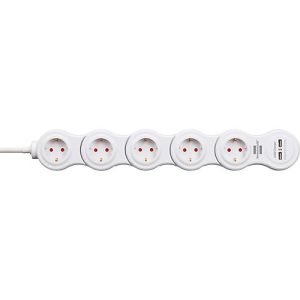 Steckdosenleiste Brennenstuhl Vario Power, 5-fach, 2x USB, IP20, 2100 mA, biegbar, für den Inneneinsatz, Polycarbonat Steckdosenleiste Brennenstuhl Vario Power, 5-fach, 2x USB, IP20, 2100 mA, biegbar, für den Inneneinsatz, Polycarbonat