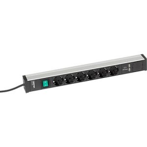 Steckdosenleiste Treston 468/1, 6-fach, 2 x USB A, An/Aus-Schalter, 4,5 m langes Kabel, 16 A/250 V, B 468 x T 44 x H 52 mm, Aluminium Steckdosenleiste Treston 468/1, 6-fach, 2 x USB A, An/Aus-Schalter, 4,5 m langes Kabel, 16 A/250 V, B 468 x T 44 x H 52 mm, Aluminium