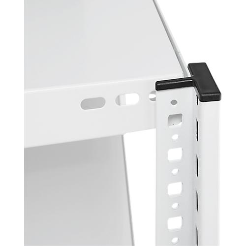 Steckregal ORDO Professional, Grundregal, modular, 5 Fachböden, Fachlast 140 kg, Feldlast 1200 kg, B 1060 x T 435 x H 2000 mm, Stahl, verkehrsweiß RAL 9016
