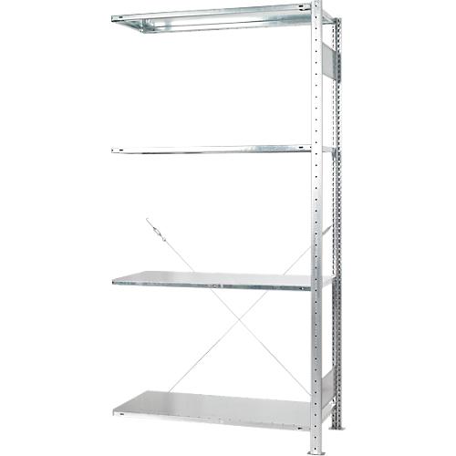 Steckregal Schulte green, Anbauregal, erweiterbar, 4 Fachböden, B 1000 x T 600 x H 2000 mm, Stahl, verzinkt
