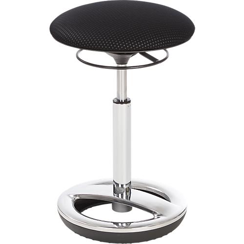 Stehhilfe Sitness HIGH BOB, für ergonomisches Sitzen, höhenverstellbar, Schwingeffekt, H 490-700 mm, schwarz, Gestell verchromt