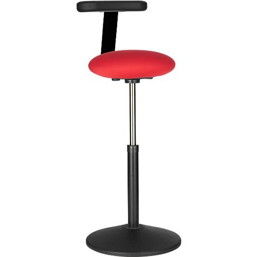 Stehhocker ROVO SOLO mit Monopad, Sitzhöhe 630 – 855 mm, schwarz/rot