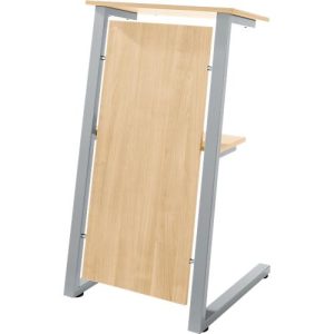 Stehpult SSI Schäfer, Stahlrohr/Spanplatte, B 590 x T 620 x H 1120/1060 mm, Eiche Stehpult SSI Schäfer, Stahlrohr/Spanplatte, B 590 x T 620 x H 1120/1060 mm, Eiche