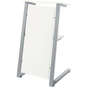 Stehpult SSI Schäfer, Stahlrohr/Spanplatte, B 590 x T 620 x H 1120/1060 mm, weiss Stehpult SSI Schäfer, Stahlrohr/Spanplatte, B 590 x T 620 x H 1120/1060 mm, weiss