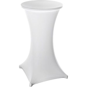 Stehtisch Quickstep, inklusive weißer Husse, ohne Sonnenschirmöffnung, desinfektionsmittelbeständig, Ø 700 mm, weiß Stehtisch Quickstep, inklusive weißer Husse, ohne Sonnenschirmöffnung, desinfektionsmittelbeständig, Ø 700 mm, weiß