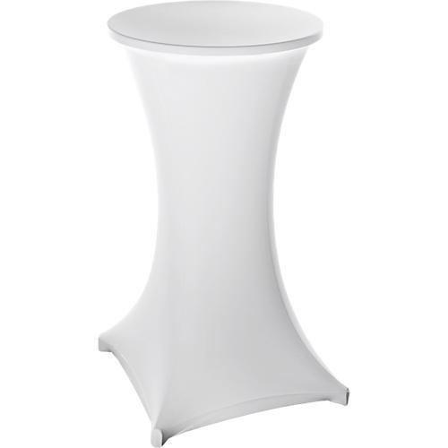 Stehtisch Quickstep, inklusive weißer Husse, ohne Sonnenschirmöffnung, desinfektionsmittelbeständig, Ø 700 mm, weiß