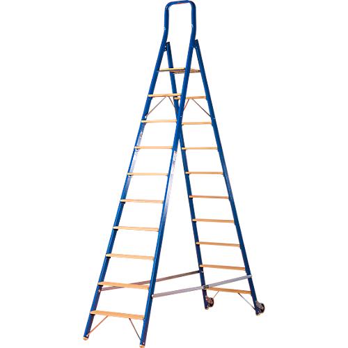 Stufenstehleiter Multicolor, doppelseitig besteigbar, 2x9 Stufen, 1 Plattform