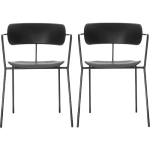 Stuhl BISTRO, stapelbar bis zu 4 Stück, B 535 x T 545 x H 760 mm, Stahlrohr & Polypropylen, schwarz, 2 Stück Stuhl BISTRO, stapelbar bis zu 4 Stück, B 535 x T 545 x H 760 mm, Stahlrohr & Polypropylen, schwarz, 2 Stück