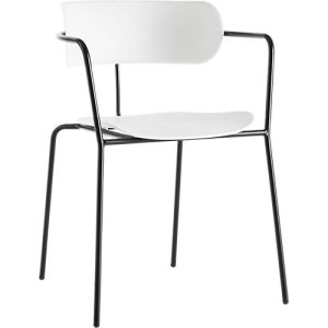Stuhl BISTRO, stapelbar bis zu 4 Stück, B 535 x T 545 x H 760 mm, Stahlrohr & Polypropylen, weiß, 4 Stück Stuhl BISTRO, stapelbar bis zu 4 Stück, B 535 x T 545 x H 760 mm, Stahlrohr & Polypropylen, weiß, 4 Stück