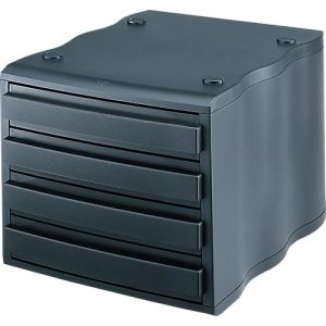 styro® Schubladenbox wave, 4 Schübe, Polystyrol, schwarz/schwarz styro® Schubladenbox wave, 4 Schübe, Polystyrol, schwarz/schwarz