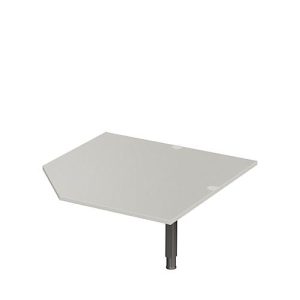 Systemwinkelplatte CAD ERGO-T 2.0, mit Stützfuß, B 1200 x T 1200/800 x H 718-898 mm, lichtgrau/anthrazit Systemwinkelplatte CAD ERGO-T 2.0, mit Stützfuß, B 1200 x T 1200/800 x H 718-898 mm, lichtgrau/anthrazit