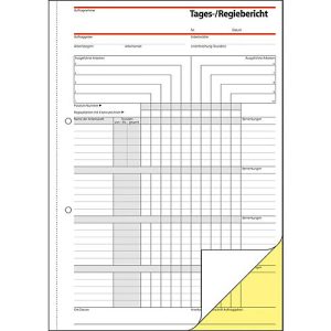 Tages-/Regiebericht Sigel SD030, selbstdurchschreibend, DIN A4, 2 x 40 Blatt Tages-/Regiebericht Sigel SD030, selbstdurchschreibend, DIN A4, 2 x 40 Blatt