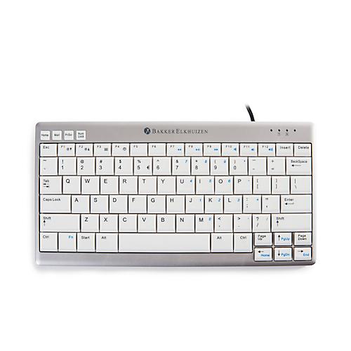 Tastatur BakkerElkhuizen UltraBoard 950 Kompakt, ergonomisch, 2 USB-Ports, alufarben