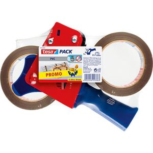 tesa® Abroller 57108, für Rollen bis B 50 mm + 2 Rollen Packbänder, braun tesa® Abroller 57108, für Rollen bis B 50 mm + 2 Rollen Packbänder, braun