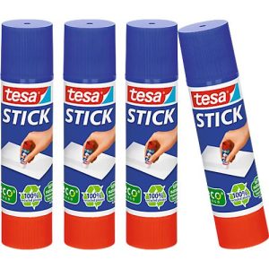 tesa® Klebestift STICK eco, Inhalt 20 g, mit Rollstopp, lösungsmittelfrei, 100 % Recycling-Kunststoff, 3 Stück + 1 gratis tesa® Klebestift STICK eco, Inhalt 20 g, mit Rollstopp, lösungsmittelfrei, 100 % Recycling-Kunststoff, 3 Stück + 1 gratis