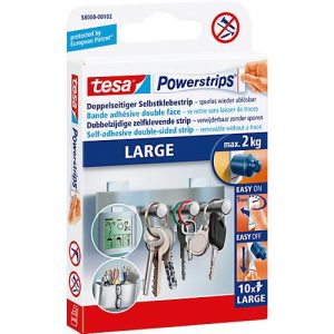 tesa® Powerstrips Large, 2 kg Haltekraft je Strip, 10 Stück tesa® Powerstrips Large, 2 kg Haltekraft je Strip, 10 Stück
