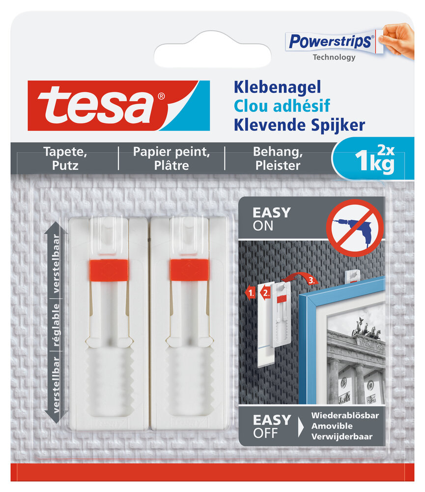 TESA Klebenagel verstellbar 2 x 1 kg