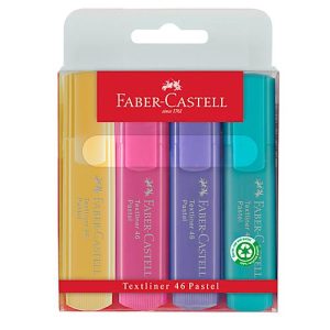 Textliner Faber-Castell, 4-er Etui, vanille, türkis, rose, flieder Textliner Faber-Castell, 4-er Etui, vanille, türkis, rose, flieder