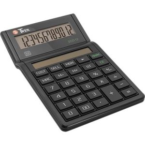 Tischrechner Twen Eco 12, solarbetrieben, 12-stelliges Display, EK-, VK- & Margenberechnung Tischrechner Twen Eco 12, solarbetrieben, 12-stelliges Display, EK-, VK- & Margenberechnung