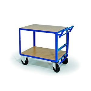 Tischwagen, 2 Ladeflächen, Totmannbremse, Tragkraft 600 kg, 1200 x 800 mm Tischwagen, 2 Ladeflächen, Totmannbremse, Tragkraft 600 kg, 1200 x 800 mm
