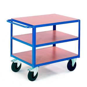 Tischwagen, 3 Ladeflächen 850 x 500 mm, Tragkraft 500 kg, für Produktion und Werkstatt Tischwagen, 3 Ladeflächen 850 x 500 mm, Tragkraft 500 kg, für Produktion und Werkstatt
