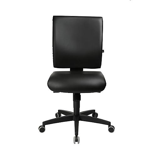 Topstar Bürostuhl LIGHTSTAR 10, ohne Armlehnen, Synchronmechanik, Flachsitz, Kunstleder desinfektionsmittelbeständig, schwarz/schwarz