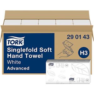 Tork® Papierhandtücher Advanced 290143, Zick-Zack-Falzung, 2-lagig, Einzeltuchentnahme, 15 Pack á 250 Stück (3750 Blatt), hochweiß