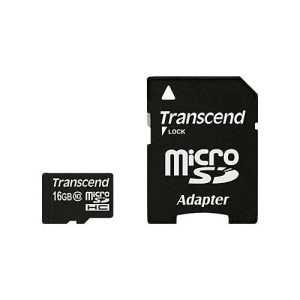 Transcend – Flash-Speicherkarte (microSDHC/SD-Adapter inbegriffen) – 16 GB – Class 10 – microSDHC Transcend – Flash-Speicherkarte (microSDHC/SD-Adapter inbegriffen) – 16 GB – Class 10 – microSDHC
