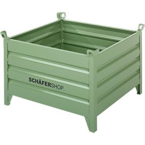 Transport- und Stapelbehälter Schäfer Shop Select, mit festen Wänden, B 1050 x T 850 x H 670 mm, resedagrün RAL 6011, bis 1500 kg Transport- und Stapelbehälter Schäfer Shop Select, mit festen Wänden, B 1050 x T 850 x H 670 mm, resedagrün RAL 6011, bis 1500 kg