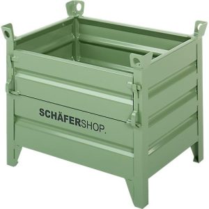 Transport- und Stapelbehälter Schäfer Shop Select, mit Klappe, B 850 x T 650 x H 670 mm, resedagrün RAL 6011, bis 800 kg Transport- und Stapelbehälter Schäfer Shop Select, mit Klappe, B 850 x T 650 x H 670 mm, resedagrün RAL 6011, bis 800 kg