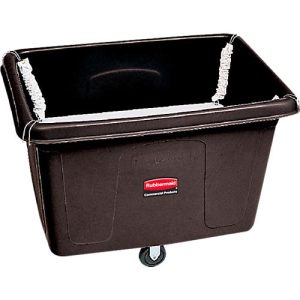 Transportwagen Rubbermaid CUBETRUCK, 396 Liter, federgelagert, L 1120 x B 787 x H 825 mm, schwarz