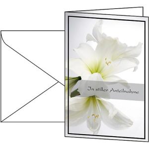 Trauerkarte Weiße Amaryllis, 10 Stück Trauerkarte Weiße Amaryllis, 10 Stück