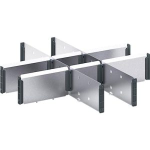 Trennwände bott verso, für Schubladen, für Fronthöhe 100/125 mm, B 525 x T 550 x H 77 mm, Stahlblech Trennwände bott verso, für Schubladen, für Fronthöhe 100/125 mm, B 525 x T 550 x H 77 mm, Stahlblech
