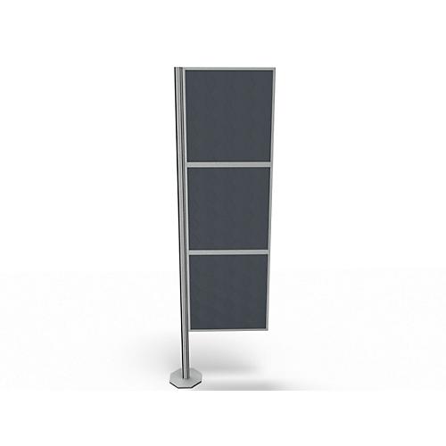 Trennwand Silent Office, 3 Elemente, H 2000 mm, dunkelgrau
