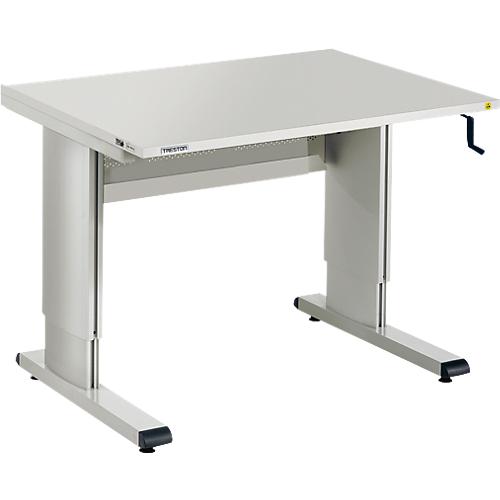 Treston Arbeitstisch Serie WB, ESD-leitfähig, mit Handkurbel, höhenverstellbar, 1073 mm