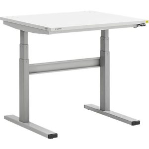 Treston TED Arbeitstisch M750 ESD, B 900 x T 800 mm, elektrisch höhenverstellbar, T-Fuß, hellgrau RAL 7025 Treston TED Arbeitstisch M750 ESD, B 900 x T 800 mm, elektrisch höhenverstellbar, T-Fuß, hellgrau RAL 7025