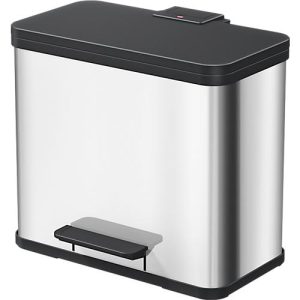 Tretmülleimer Hailo Öko Duo Plus L, 17 + 9 l, rechteckig, Edelstahl Tretmülleimer Hailo Öko Duo Plus L, 17 + 9 l, rechteckig, Edelstahl