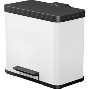 Tretmülleimer Hailo Öko Duo Plus L, 17 + 9 l, rechteckig, Stahlblech, weiß Tretmülleimer Hailo Öko Duo Plus L, 17 + 9 l, rechteckig, Stahlblech, weiß