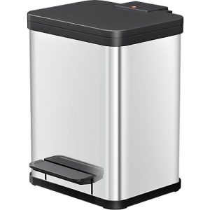 Tretmülleimer Hailo Öko Duo Plus M, 2 x 9 l, rechteckig, Edelstahl Tretmülleimer Hailo Öko Duo Plus M, 2 x 9 l, rechteckig, Edelstahl