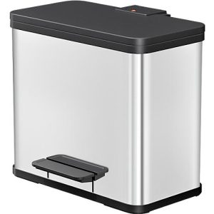 Tretmülleimer Hailo Öko Trio Plus L, 3 x 9 l, rechteckig, aus Edelstahl Tretmülleimer Hailo Öko Trio Plus L, 3 x 9 l, rechteckig, aus Edelstahl