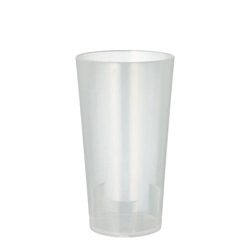 Trinkbecher Papstar, Mehrweg, 0,3 l, Ø 70 mm, mit Füllstrich & Stapelkante, unzerbrechlich, spülmaschinengeeignet, r, PP, transluzent, 10 Stück