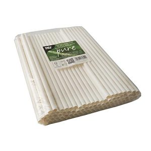 Trinkhalme Papstar Pure, für Shakes, Einweg, L 250 x Ø 8 mm, aus FSC®-zertifiziertem Papier, weiß, 100 Stück Trinkhalme Papstar Pure, für Shakes, Einweg, L 250 x Ø 8 mm, aus FSC®-zertifiziertem Papier, weiß, 100 Stück