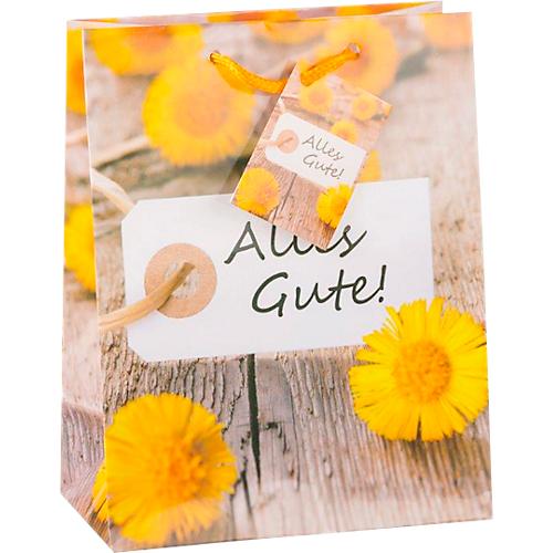 TSI Geschenktasche Alles Gute, mittelgroß, B 180 x T 100 x H 230 mm, reißfest, 30er-Set Motiv: Blume