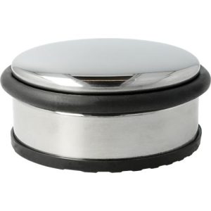 Türstopper, rund, mit türschonendem Gummiring, rutschfest, Ø 100 x H 40 mm, Edelstahl matt Türstopper, rund, mit türschonendem Gummiring, rutschfest, Ø 100 x H 40 mm, Edelstahl matt