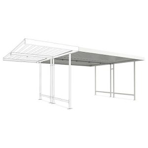 Überdachungssystem Modell Leipzig, doppelseitig, Anbaueinheit, B 4300 mm, grauweiß Überdachungssystem Modell Leipzig, doppelseitig, Anbaueinheit, B 4300 mm, grauweiß
