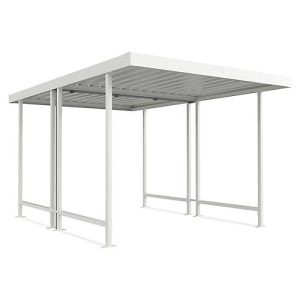 Überdachungssystem Modell Leipzig, doppelseitig, Grundeinheit, B 2870 mm, grauweiß Überdachungssystem Modell Leipzig, doppelseitig, Grundeinheit, B 2870 mm, grauweiß